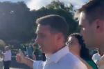 Foto ilustrativa de la nota titulada: VÍDEO – Estudante para Flávio Bolsonaro em ato pela anistia: "Seu papai vai preso"