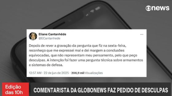 Eliane Cantanhêde vira alvo após expor sionistas na GloboNews e pede desculpas