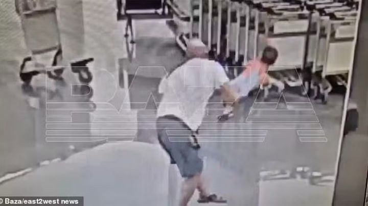 IMAGENS CHOCANTES: homem atira bebê iraniano no chão em aeroporto